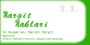 margit maklari business card